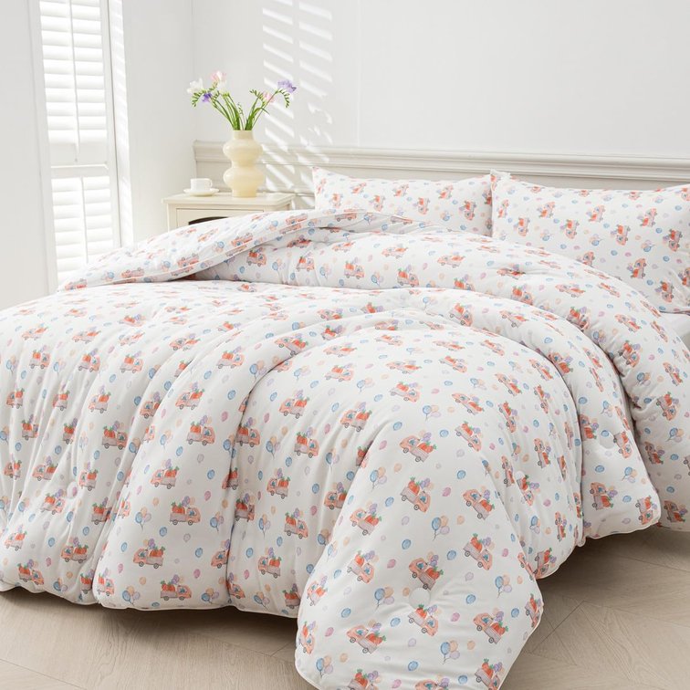 Kids Queen Balloon Car Thick Fluffy Comforter Set with Pillowcases