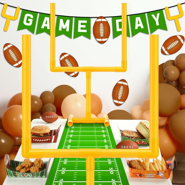 Viorawhite 2 Pcs Football Goal Post Decoration 19.69" x 11.81" Plastic