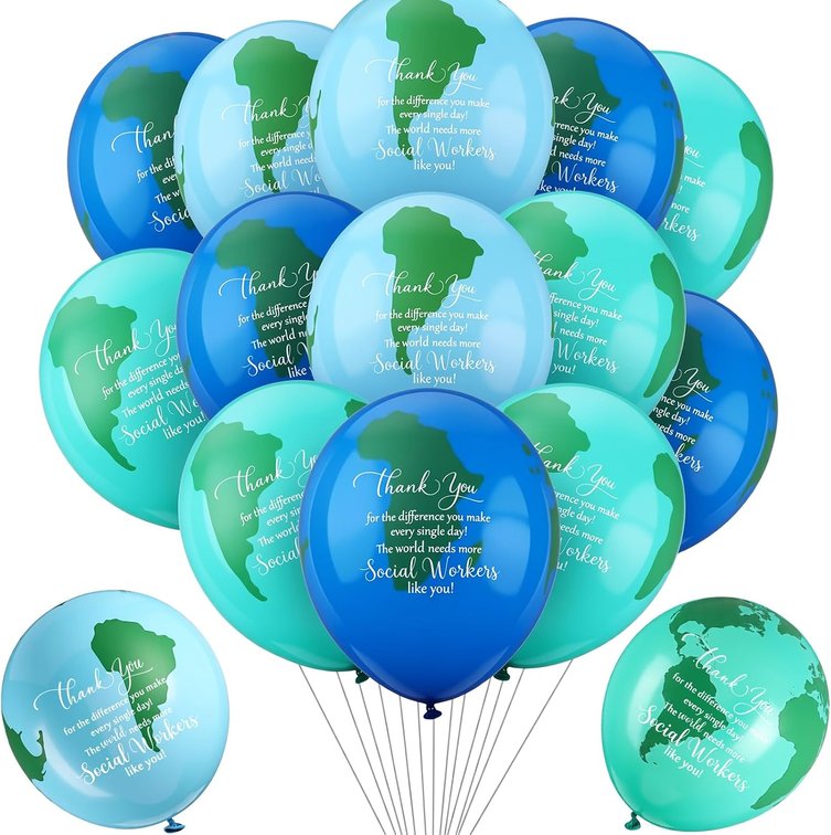 Soulchen 60 Pcs Earth Day Balloons Gifts Thank You Global Latex Balloons