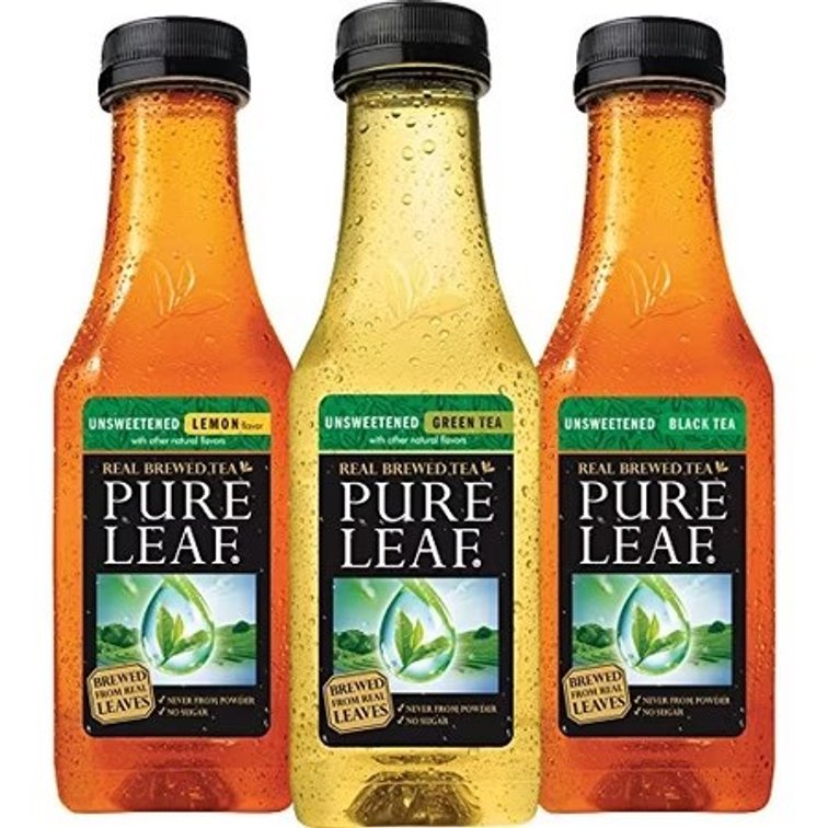 Pure Leaf Unsweetened Real Brewed Iced Tea Variety Pack, Bottled Tea Drink, 18.5 oz, 12 Bottles
