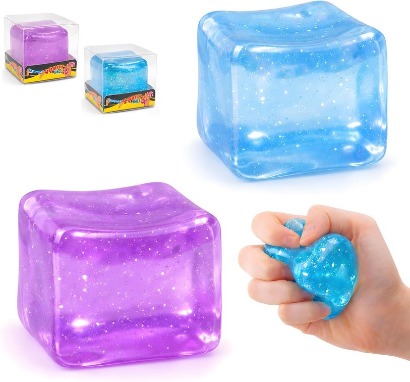 2 Pack Stress Cubes, Slow Rising Cube Stress Balls for Adults and Kids