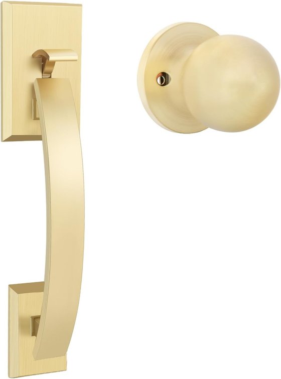 Gold Front Door Handle, Door Handle Exterior, Entry Door Handle