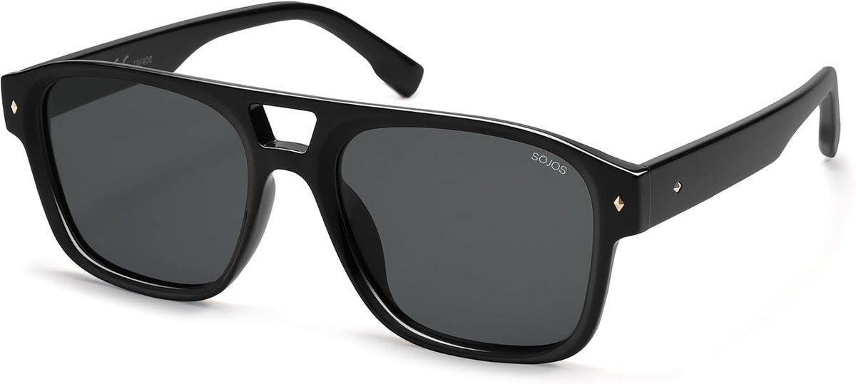 SOJOS Retro Square Polarized Aviator Sunglasses Womens Mens, Trendy Aviators Shades SJ2604