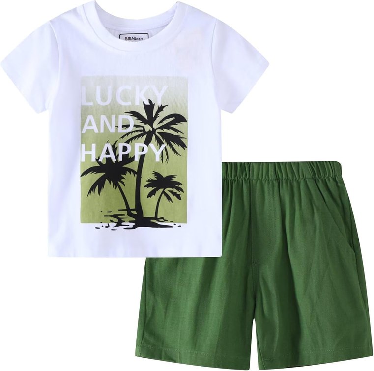 Size 3T/4T Toddler Boy Clothes Kids Summer Cotton Outfits Short Set Size 2-7Y