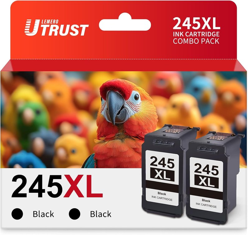 UTRUST 245XL Ink Cartridge Replaced for Canon 245XL Black Ink 2 Black