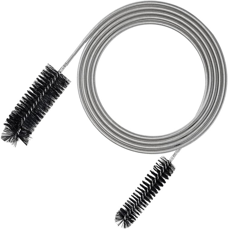 78 Inch Flexible Long Drain Brush, Nylon Stainless Steel Cleaner Tool, Feeding Tube Cleaning Brush, Drain Hole Cleaner, Double Ended Hose Pipe Brush for Car, Fridge. Pipe, Sink (200CM)