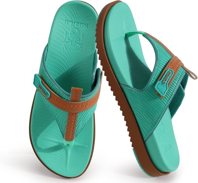 Size 7.5 KuaiLu Womens Orthopedic Flip Flops Comfort Cushion Arch Support Sandals