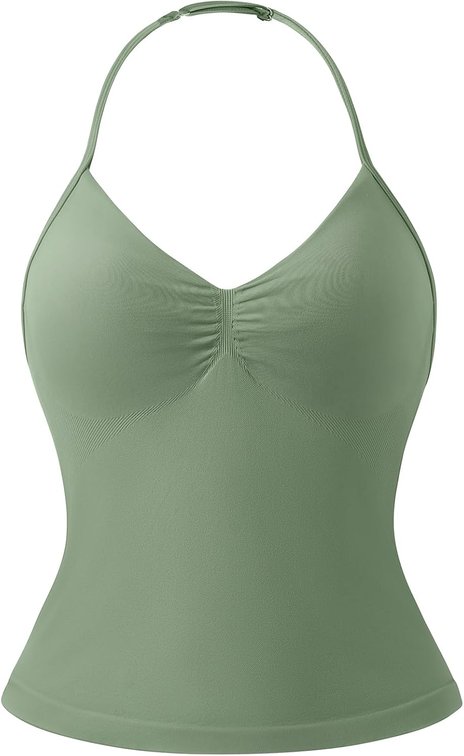 Size XS Halter Workout Top for Women Backless Tank with Adjustable Strap