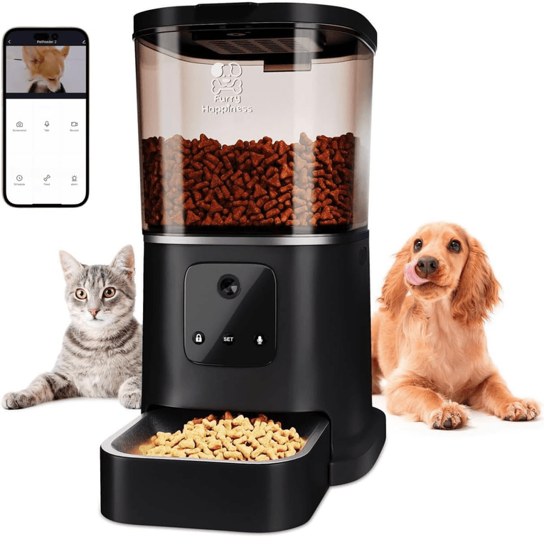 Automatic Cat Feeder Wi-Fi Smart Pet Feeder 6L (Around 2.5 Gallon) Dog Cat Food Dispenser Smarter App Control Programmable Meal- Schedule Feeding Smart Pet