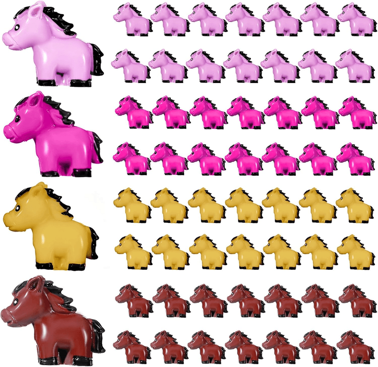 2 Boxes - 80 Pcs Mini Horse Figures Resin Horse Foal Models Miniature Animals Horse Figurines Resin Doll