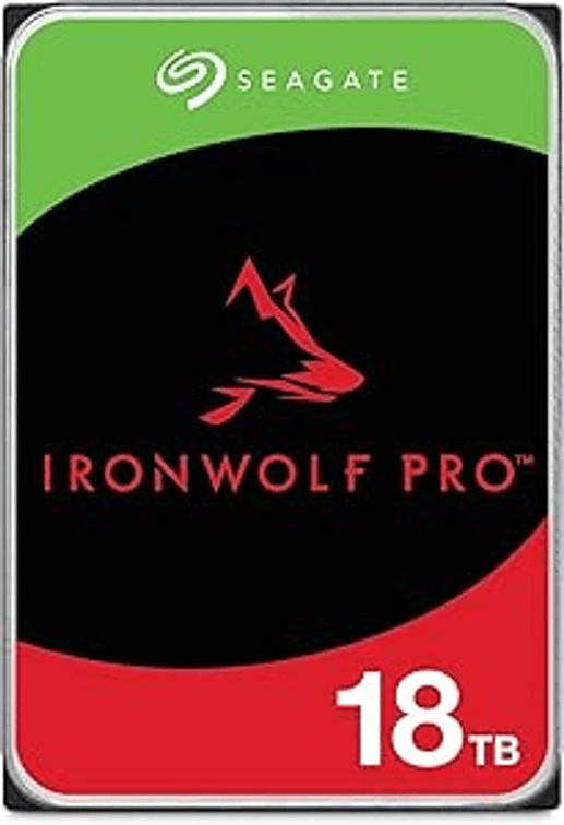 Seagate IronWolf Pro, 18 TB, Enterprise NAS Internal HDD –CMR 3.5 Inch, SATA 6 Gb/s, 7,200 RPM, 256 MB Cache for RAID Network Attached Storage (Renewed)