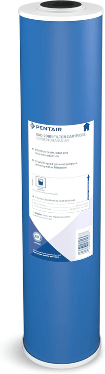 Pentair Pentek GAC-20BB Big Blue Carbon Water Filter, 20-Inch, Whole House Heavy Duty Granular Activated Carbon (GAC) Replacement Cartridge, 20" x 4.5"