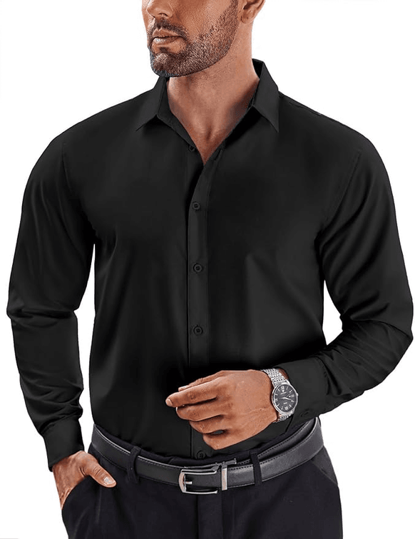 Size Medium COOFANDY Men's Dress Shirts Long Sleeve Button Up Shirts Formal Business Shirt