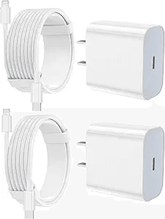 iPhone Charger Fast Charging 2 Pack Type C Wall Charger Block with 2 Pack [6FT&10FT] Long USB C to Lightning Cable for iPhone 14/13/12/12 Pro Max/11/Xs Max/XR/X,AirPods Pro