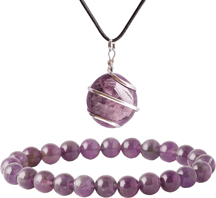 Amethyst Energy Chakra Stone Necklace