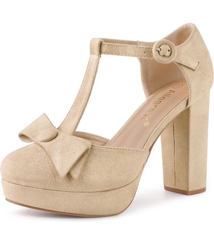 Size 9 - Womens Tan High Heels 