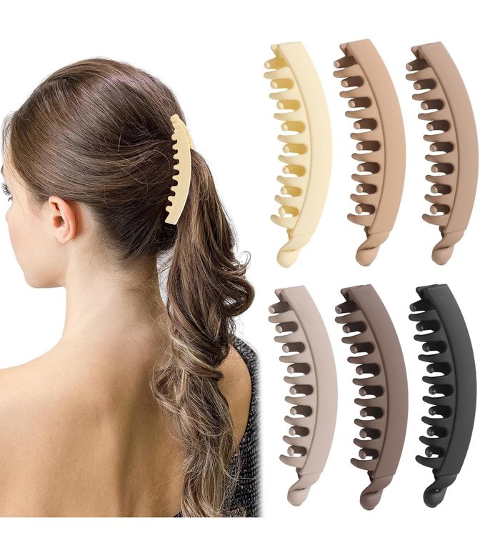 Set of 6 Banana Hair Clips 