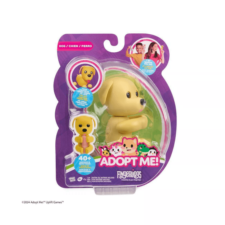 Fingerlings Adopt Me! Dog, Interactive Pet with 40+ Sounds & Reactions