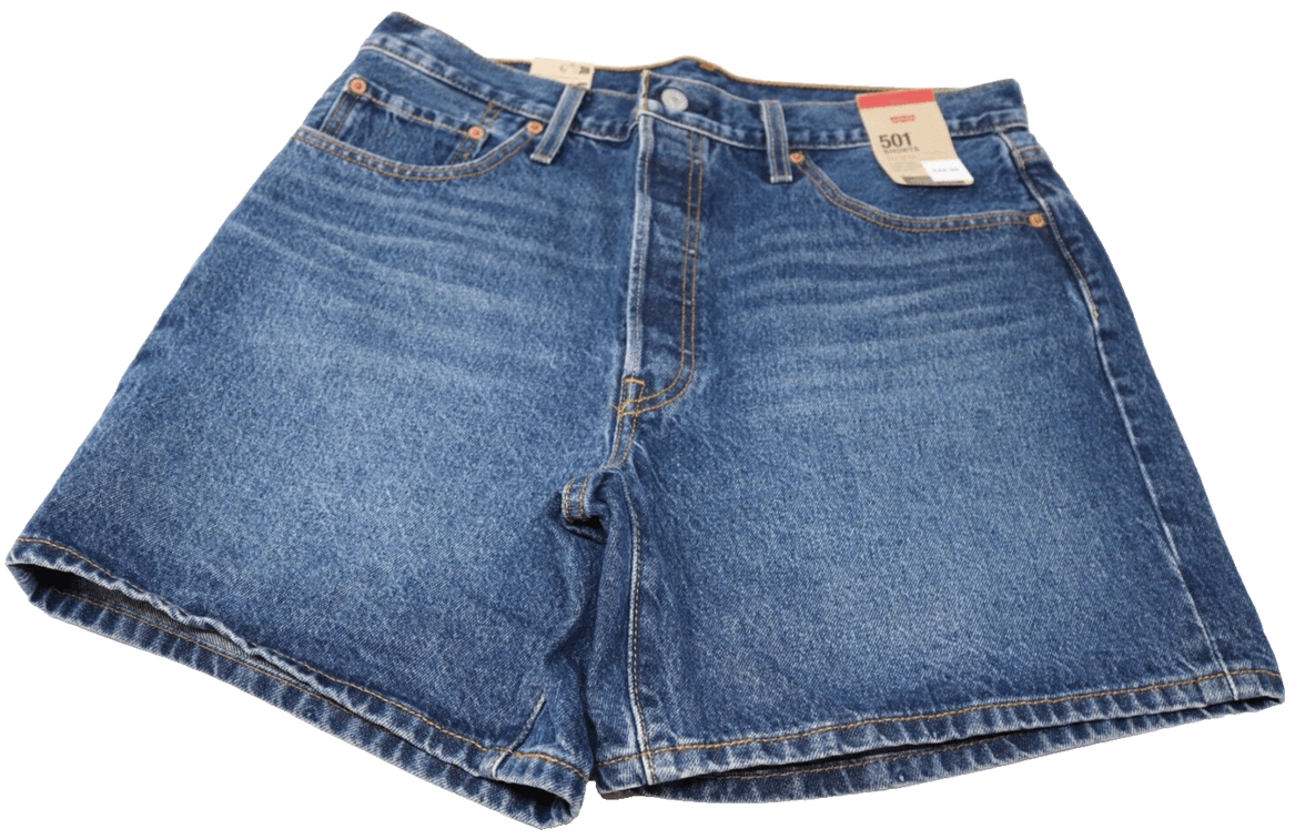 Levi's 501 Shorts Women's 33 Blue Denim High 