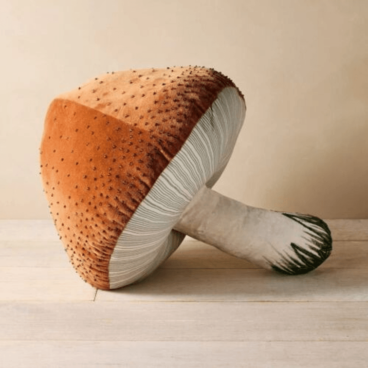 MUSHROOM BROWN Pillow EMBELLISHED