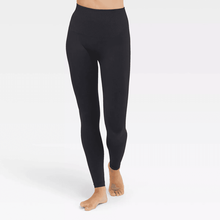 Size Large ASSETS by SPANX Women's Seamless Leggings - Black