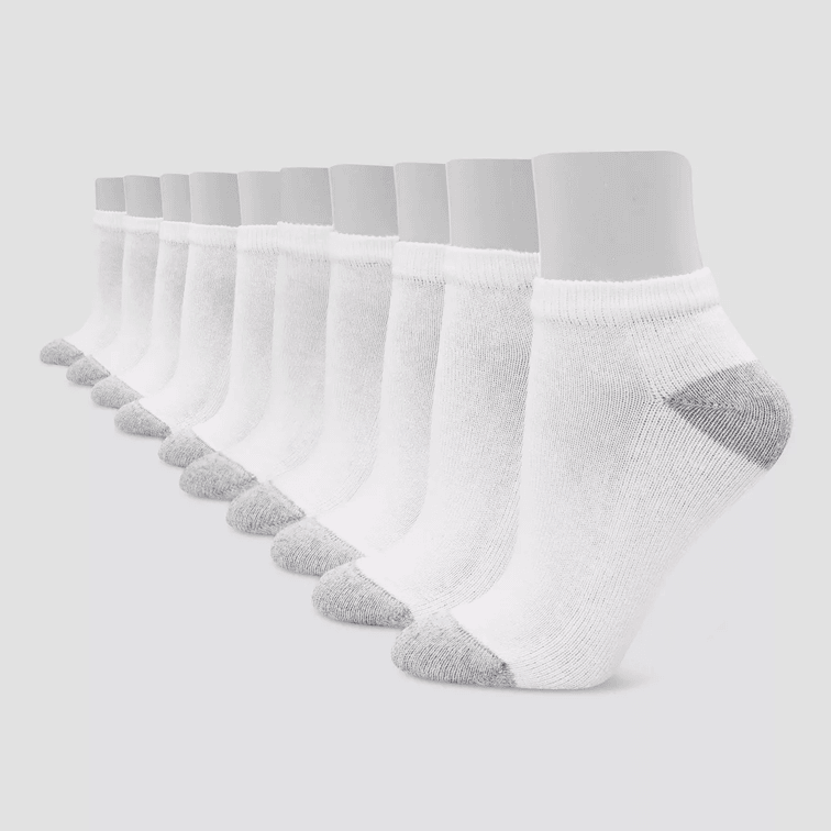 Hanes Women's Extended Size 10pk Low Cut Socks - 8-12