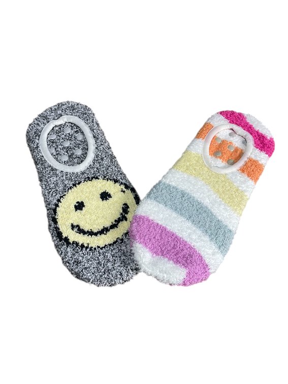 Set of 2 Fuzzy Grip Socks