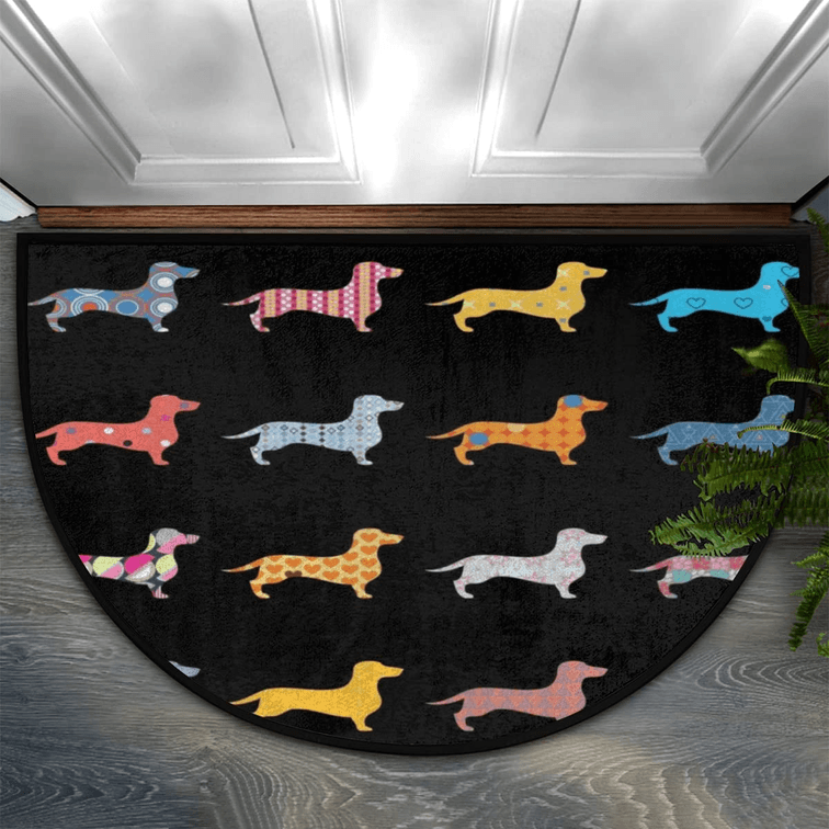 Polka Dot Stripe Dog Dachshund 16"x24"