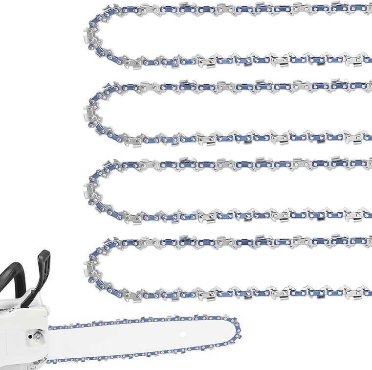 4 Pack 18 Inch Chainsaw Chain 3/8" LP Pitch .050'' Gauge 62 Drive Links Fits Poulan, Craftsman, Echo, Homelite and more