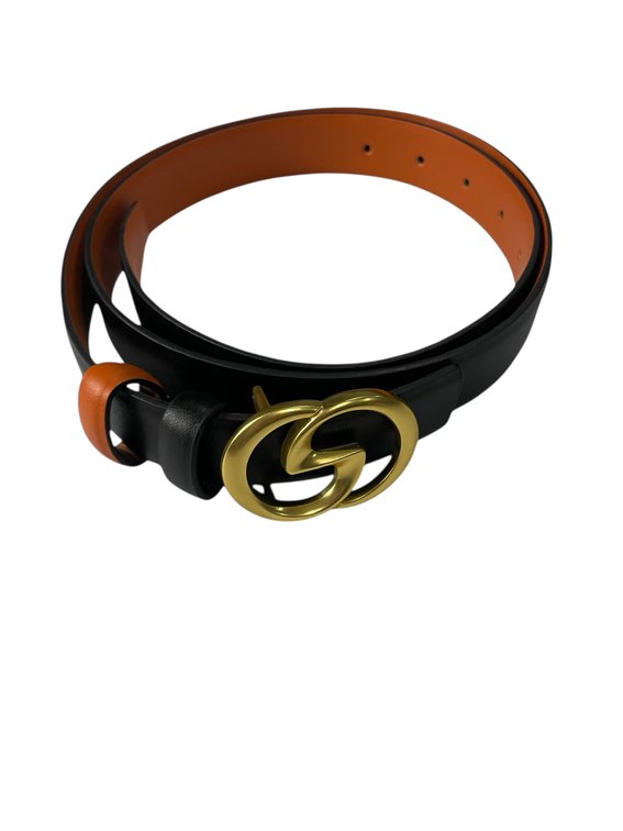Womens Reversible Leather Belt for Jeans Dress Pants, 1.1in Fashion Thin Ladies Waist Belt