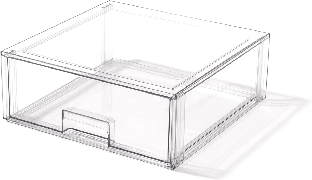 BINO | Stackable Storage Drawers, X-Large - Clear | THE CRATE COLLECTION | Storage Bins With Drawers | Bathroom Organizers | Under Sink Organizer | Vanity Cabinet Home Organization