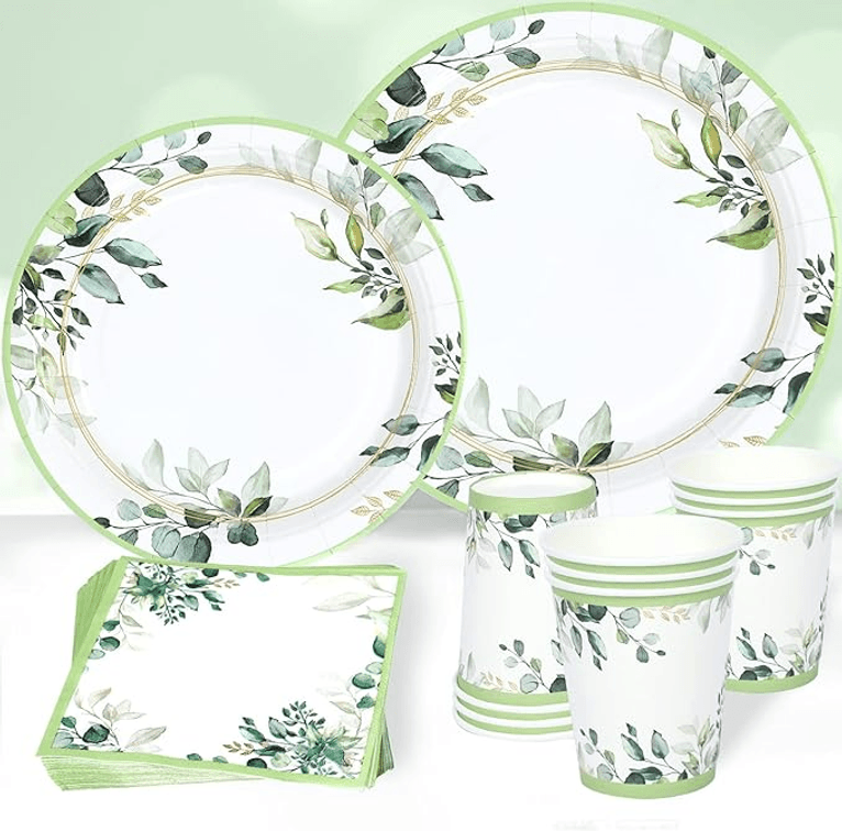 Green Party Plates Supplies