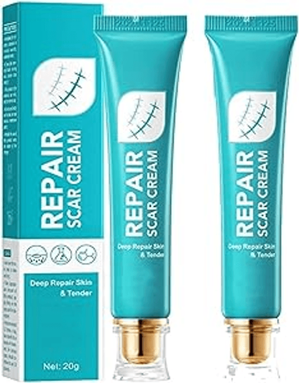 2 PCS Scar Cream for Men and Women, Scar Repair Cream, Skin Smoothing Firming, Scar Gel Removal Surgical Scar Gel