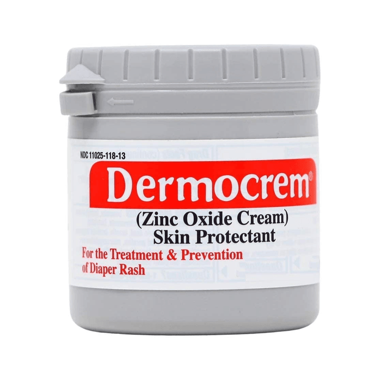 Set of 2 - DERMOCREM 4.4 Oz. (125G) ‐ Diaper Rash Cream for Baby, Soothes, Heals, and Protects, Relief and Treatment of Diaper Rash, Zinc Oxide Cream