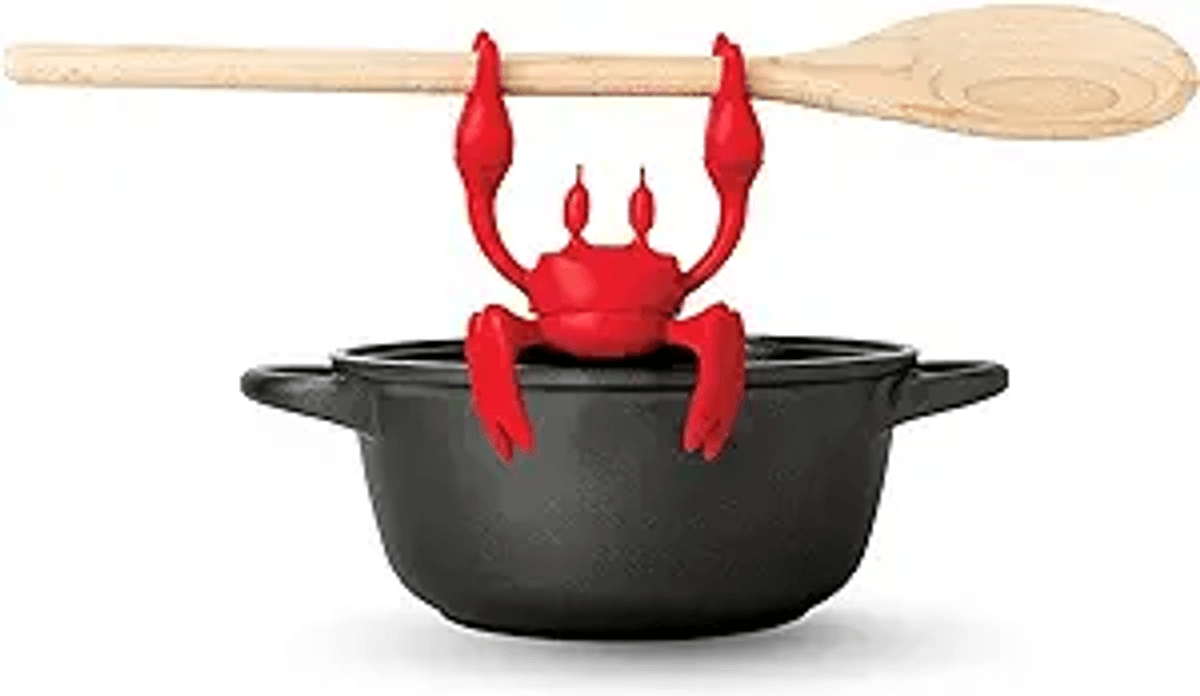 OTOTO Red the Crab Silicone Utensil Rest - Kitchen Gifts, Silicone Spoon Rest for Stove Top 