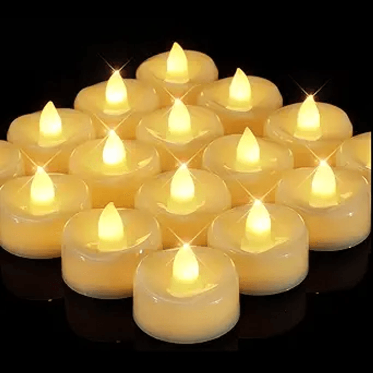 2 Boxes - LED Candles, 12 Pack Tea Lights with Timer, Flameless Tea Lights Candles Battery Operated Fake Candles for Halloween Diwali Christmas, 6 H On and 18 H Off, D 1.5” x H 1.25”
