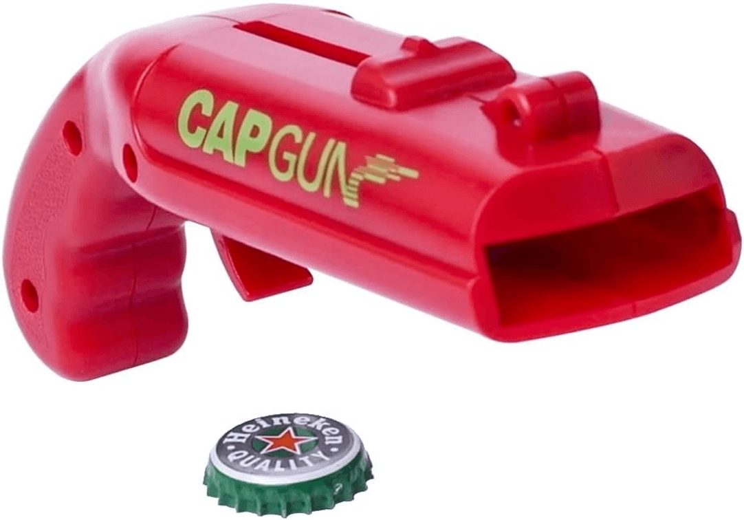 MBELLO Cap Shooting Bottle Opener, Launcher Shooter for Creative Game, Family Party, Bar, Outdoor Barbecue (Red)