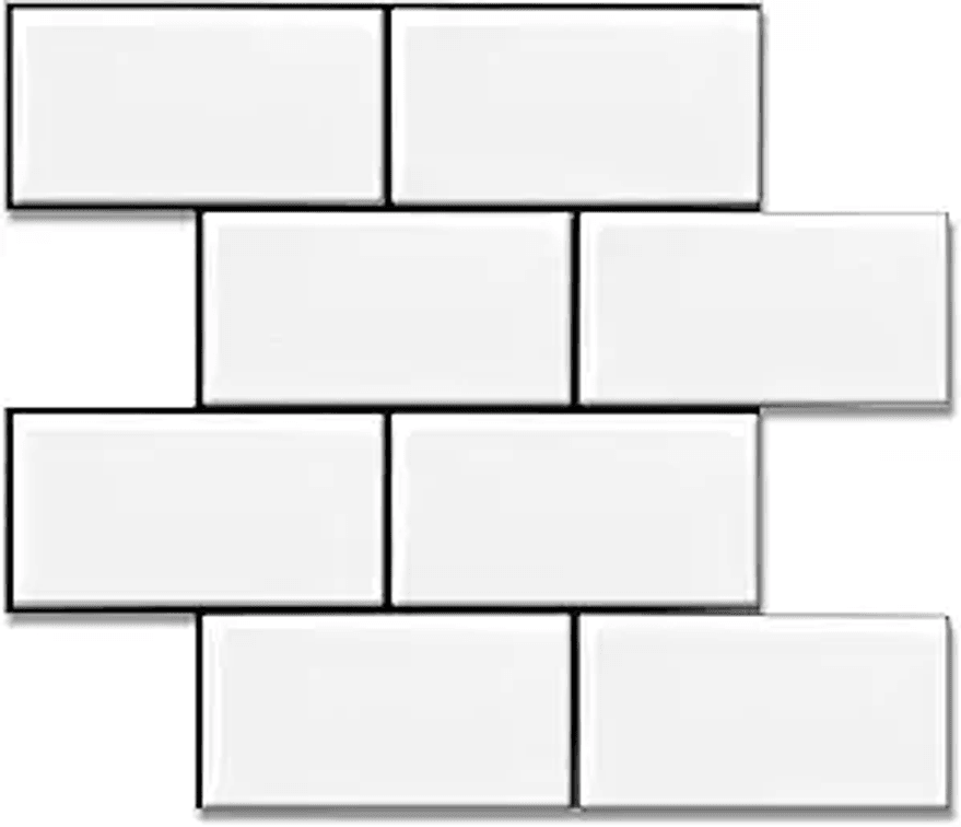 10-Sheet Backsplash Peel and Stick Subway Tile