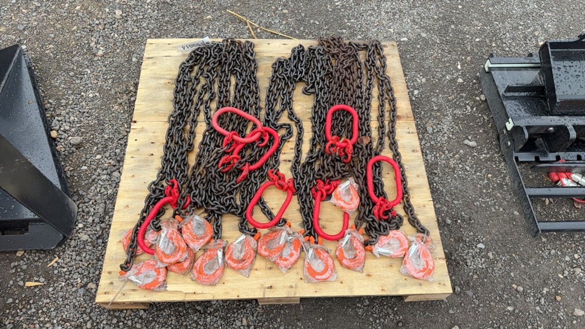 QTY 7) 5/16" X 6' DOUBLE LEG CHAIN SLINGS