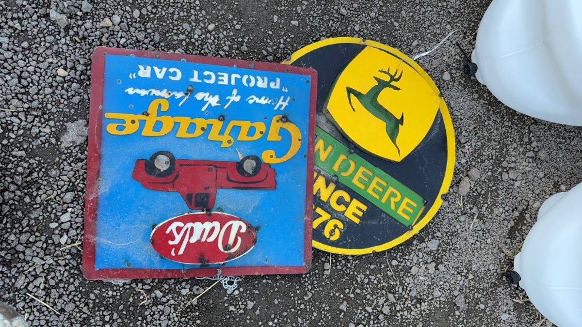QTY 2) METAL SIGNS