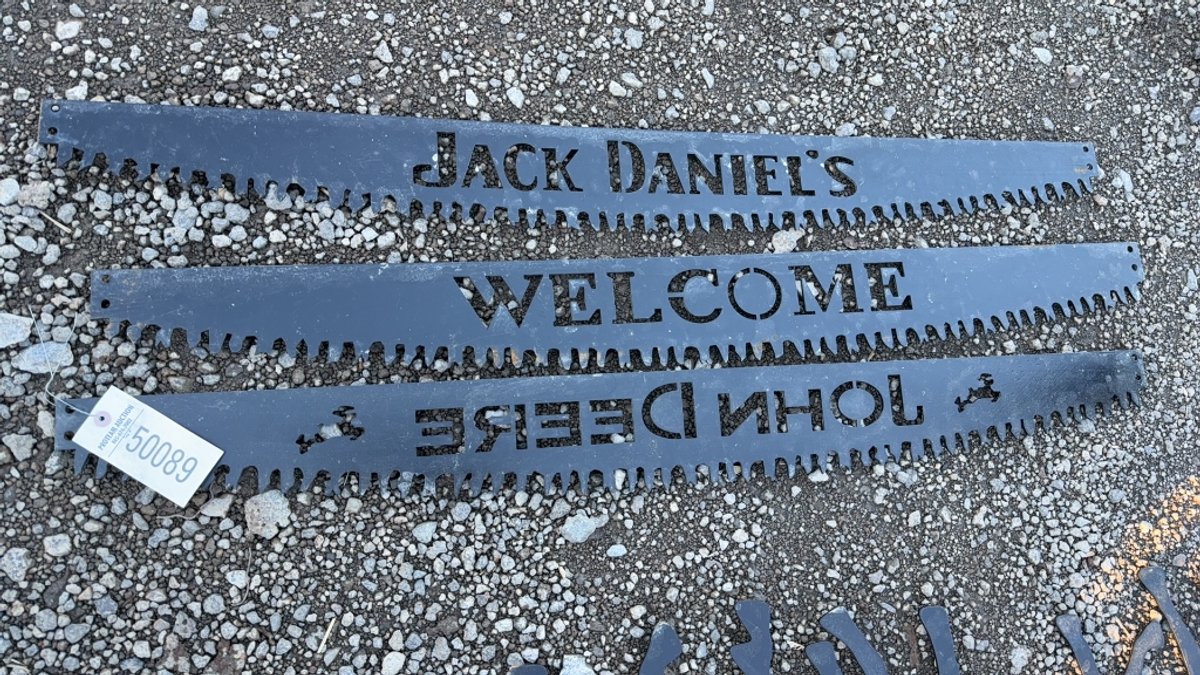 QTY 3) METAL SAW SIGNS
