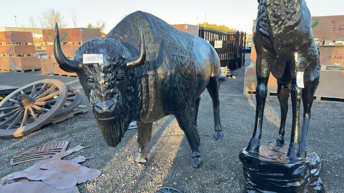 LARGE BUFFALO STATUE