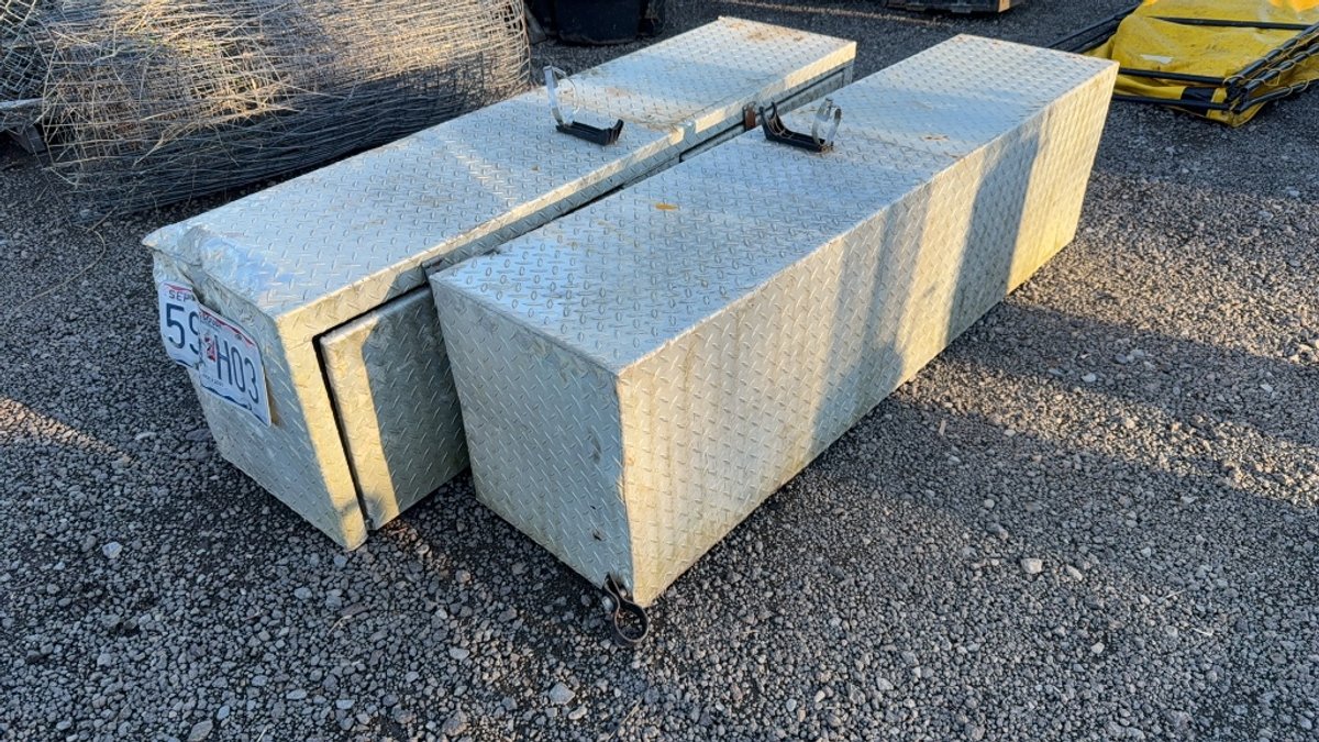 QTY 2) 64" ALUMINUM UNDERMOUNT TOOLBOX