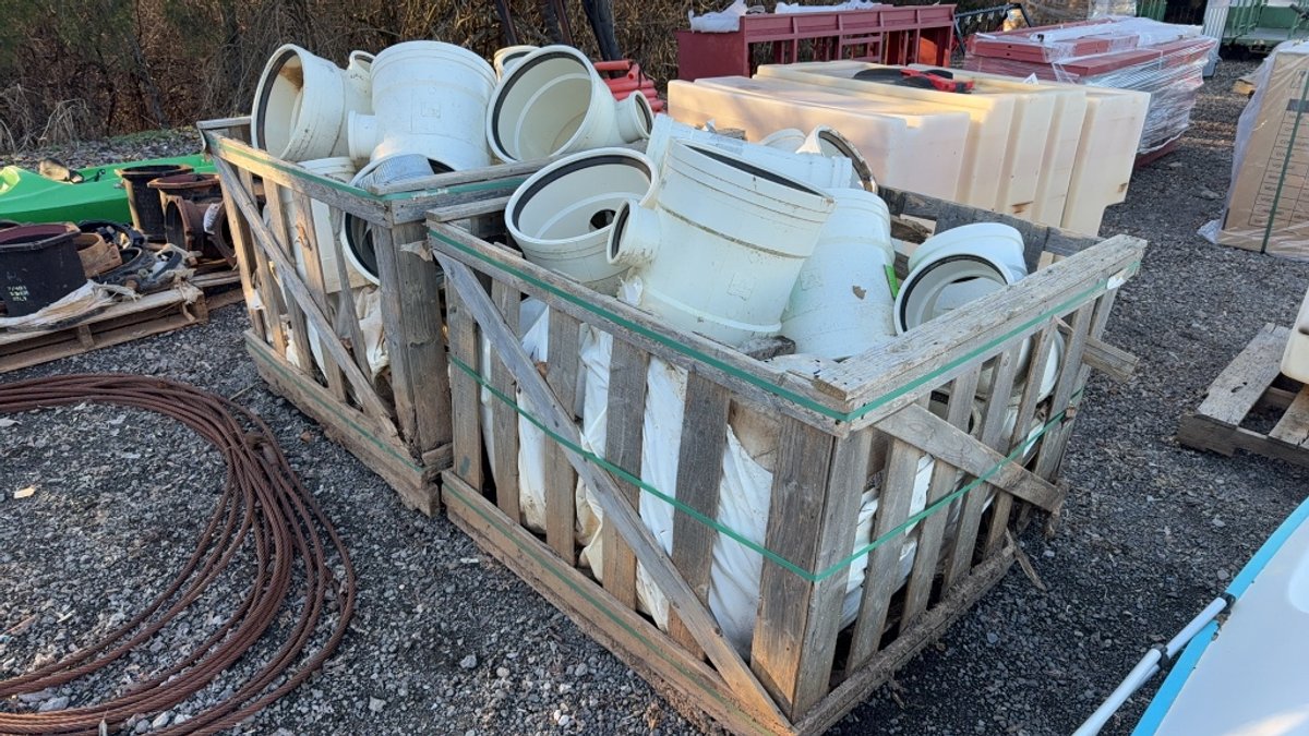 QTY (2) PALLETS OF LARGE PVC PIPE FITTINGS
