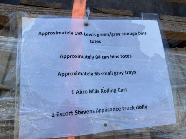 Image for PALLET OF APPROX (193) STORAGE BINS