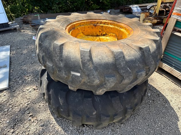 Image for QTY(2) 17.5L-24 BACKHOE TIRES ON 8 LUG WHEELS