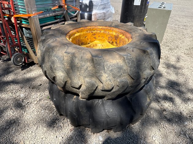 Image for QTY(2) 17.5L-24 BACKHOE TIRES ON 8 LUG WHEELS
