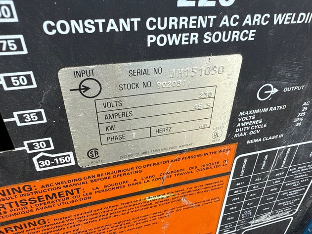 Image for MILLER THUNDERBOLT 225 WELDER