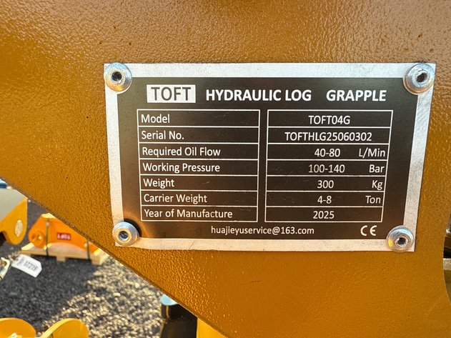 Image for TOFT EXCAVATOR HYD GRAPPLE