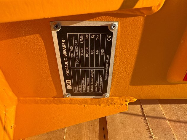 Image for TOFT 600 EXCAVATOR HYD BREAKER